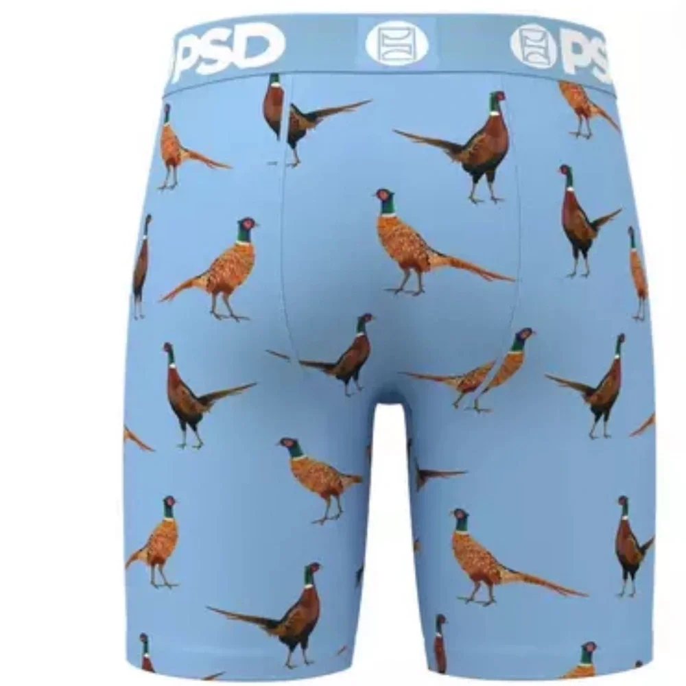 NEW PSD Men's Pheasants Underwear Light Blue Boxer Briefs with Bird Design Sz S - Picture 3 of 4